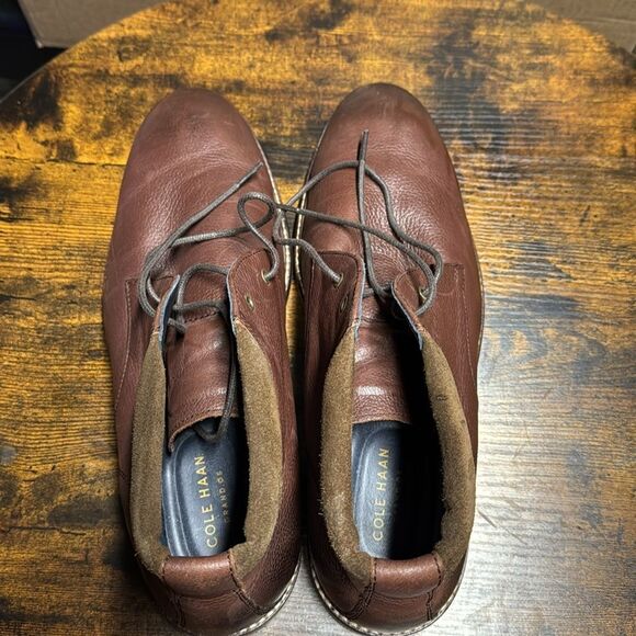 Cole Haan Boots Mens GrandOS Watson Chukka Comfort Brown Leather Lace Up Size 11 - Picture 4 of 9